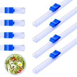 Plastic Wrap Slide Cutter, 4 Pcs 13 Inch Wrapping Paper Cutter Slider Wrap Dispenser, Self-Adhesive Plastic Wrap Slide Cutter, Two Way Sliding Cutter Paper Slicer for Kitchen Office Supplies