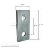 10 Pack - 2 Hole, Flat Plate Connector Bracket for