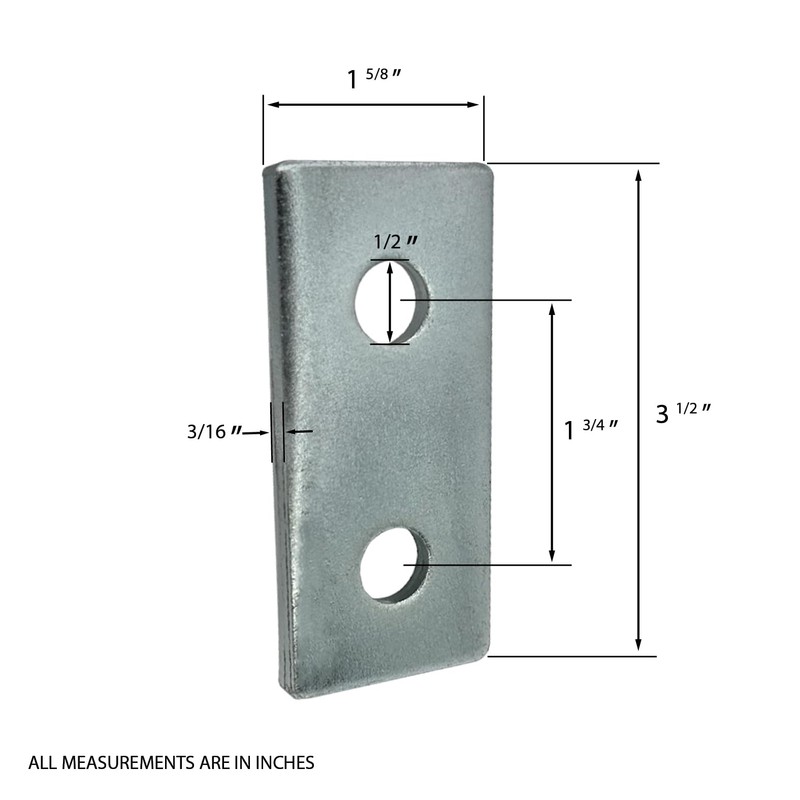 10 Pack - 2 Hole, Flat Plate Connector Bracket for