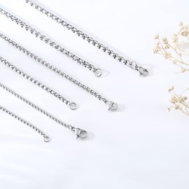 Besteel Womens Mens Stainless Steel Rolo Cable Wheat Chain Link Necklace 16-36 Inch (P:2mm wide,20 IN)