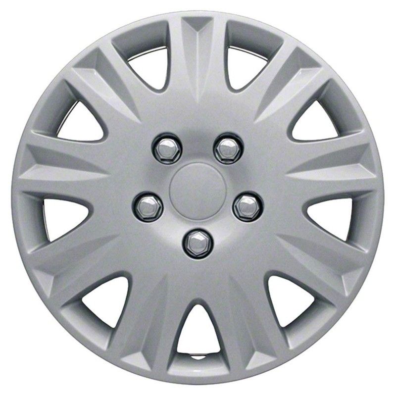 Elite Auto Chrome 4-Pack of 15' Push-on Silver Hubcaps fit
