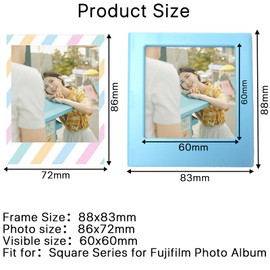 GYB 12PCS Colorful Magnetic Photo Frame for Mini Photo, Picture Collage Frames for Fridge Metal Surfaces, DIY Photo Frame (Square Series Photo)