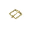 B6231 Natural Brass, Roller Heel Bar Buckle, Solid Brass-LL, 3/4"