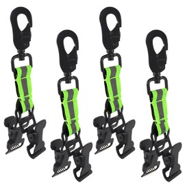 Abiemuce Pack of 4 Glove Holders, Glove Holder Belt, Fire Brigade Glove Holder, Glove Clip with Metal Carabiner, Glove Clip Glove Holder for Gloves Towels (Green) (A)