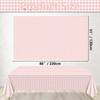 4 Pack Pink Gingham Tablecloths, Pink and White Checkered Tablecloths