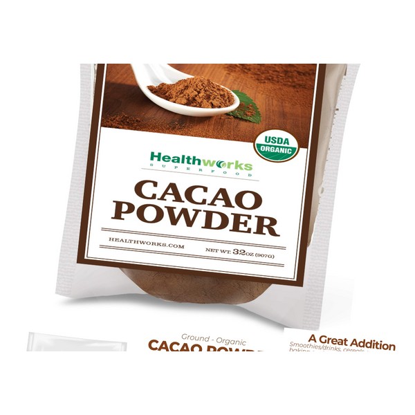 Healthworks Cacao Powder (32 Ounces / 2 Pounds) | Cocoa Chocolate Substitute ...
