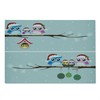 Ambesonne Christmas Cutting Board, Owl Family with Santa Hats on