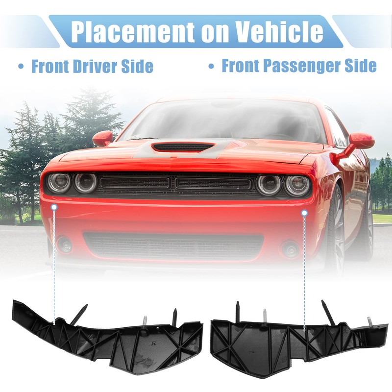 X AUTOHAUX Front Bumper Support Brackets Cover Retainer for Dodge