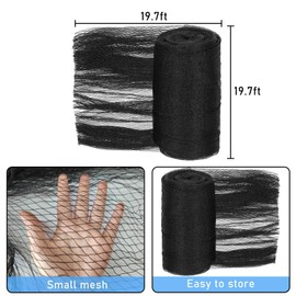 AIHSUMC Round Pool Cover 6 x 6 m Pond Net for Diameter 550 cm Pools, Fine Mesh (12 x 12 mm) Pool Net with 12 Metal Clips, Ideal Protection of Swimming Pools from Falling Leaves and Leaves