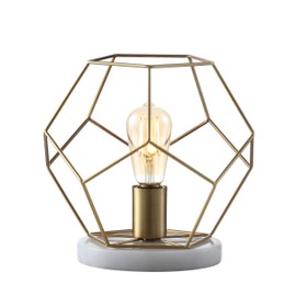 JONATHAN Y JYL1047A James 10" Metal/Marble LED Lamp Midcentury,Modern,Glam,Scandinavian for Bedroom, Living Room, Office, College Dorm, Coffee Table, Bookcase, Brass Gold