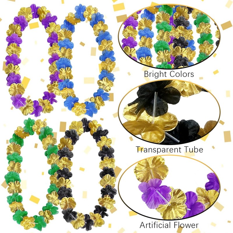 20Pcs Graduation Hawaii Leis, Generic Floral Garland Lei, 50 Inches,