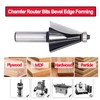 SICWOOD Chamfer Router Bit 1/2 Shank, 22.5° Degree Carbide 2-Flute