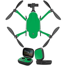 MightySkins Skin Compatible with GoPro Karma Drone Headphones wrap Cover Sticker Skins Solid Green