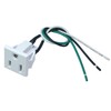 2PCS White 15A 125V AC Panel Mount Outlet, 3 Pins