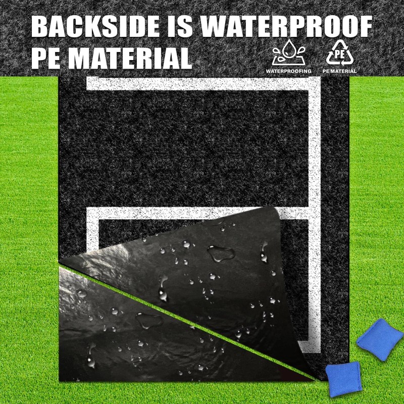 Keoholi 2 Packs Cornhole Mats 5 x 8 Ft Felt
