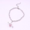 YienDoo Unique Heart Crystal Bracelet Silver Arrow Hand Chain Pink