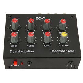 7 Band Equalizer,Input Output, Volume Adjustable, 2 Channels Car Equalizer EQ, Car Headphone Amplifier with Control Range, Basic Parameters, 3.5mm Interface, for CarSystem