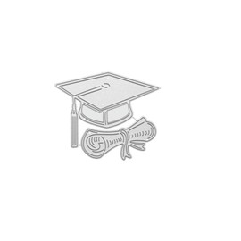 Silver Graduation Hat Cutting Dies Bachelor Cap Metal Die Cuts Graduation Theme Background Embossing Mold for DIY Crafts Scrapbook Album Paper Card Making, Die-Cutting and Embossing Arts, Crafts