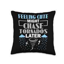 Gifts for Storm Chasing Fans & Tornado Hunter Might Later-Storm Chasing Tornadoes Throw Pillow, 16x16, Multicolor
