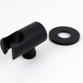 Shower Wand Wall Mount Hand Held Head Holder With Hose Connector for System Faucet Set Handheld Handle Sprayer Bracket Attachment, Hose Adapter Matte Black