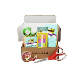 Post-it and Scotch Brand Essentials Pack, Back to School and Office Supplies, Includes Post-it Super Sticky Notes, Flags, Scotch Magic and Super Hold Tape, and Multi-Purpose Scissors
