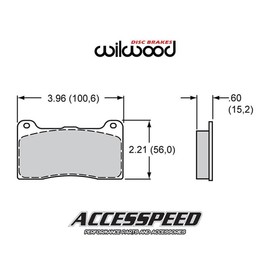 Wilwood 150-12248K BP-40 Semi-Metallic Brake Pad Set, Pad #7816 DynaPro Radial, NDL (New Part #150-40-7816K)
