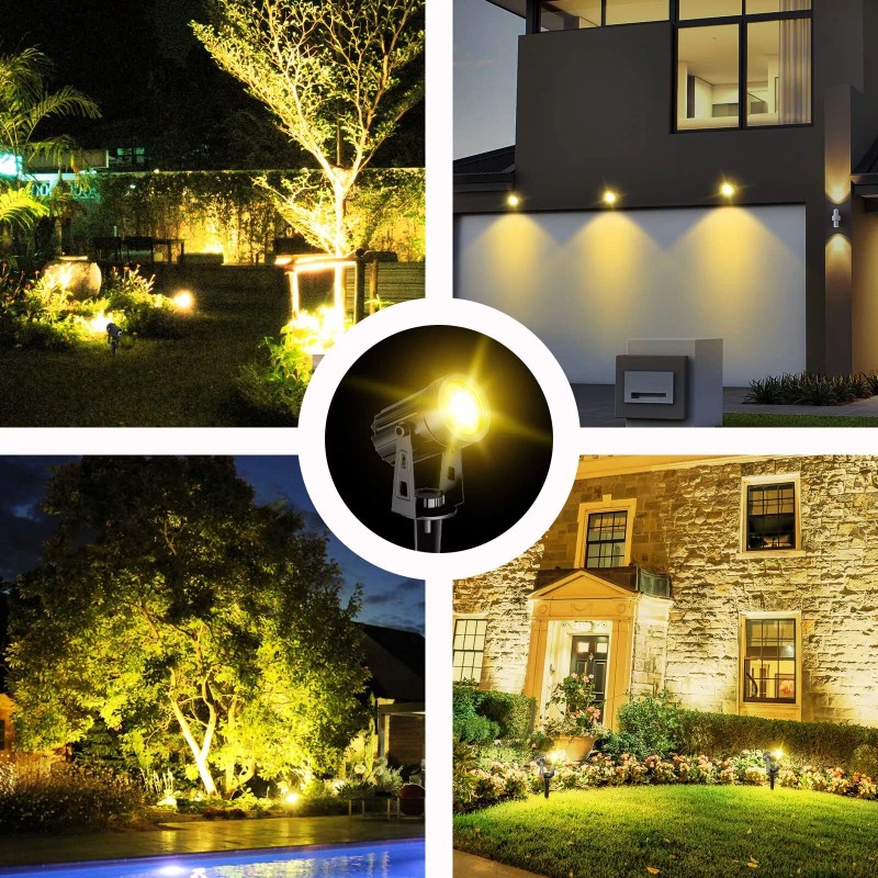 T-SUN Solar Spotlights with Warm White LED Lights for Outdoor