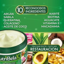 Crema Tratamiento Capilar Restauración Nutribela 10 300 Gr                                                                                            