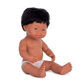 Miniland Baby Doll Hispanic Boy with Down Syndrome 15'' polybagged, Multicolor