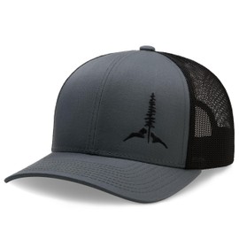 LARIX Grey Trucker Hat, Tamarack Mountain, No Sweat Hat Liner, Grey hat for Men