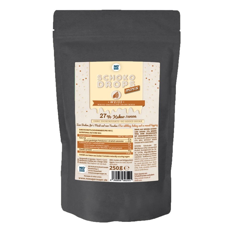 NO SUGAR SUGAR Probierset Schokodrops Minis Weiß, Vollmilch und Zartbitter