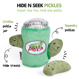 CHEWFFON Squeaky Dog Toys, Hide and Seek Pickle Dog Toy for Boredom, Interactive Stuffed Puzzle Puppy Toys with Crinkle Paper, Chew Toys for Small Medium Dogs