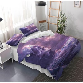 Leleyouzer Skull Bed Linen Set 220 x 240 cm, Gothic Double Duvet Cover, Children's Microfibre Duvet Cover with 2 Pillowcases 50 x 75 cm (KL2)