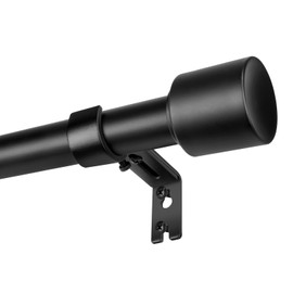 1” Diameter Curtain Rods Itself is 30 to144 inch 1 Pack Fit 30-142 inch, 66 to 120 inch Window with Heavy Duty Adjustable Rod Matte Black Curtain Splicing Metal Extra Long Curtain Rod for Windows