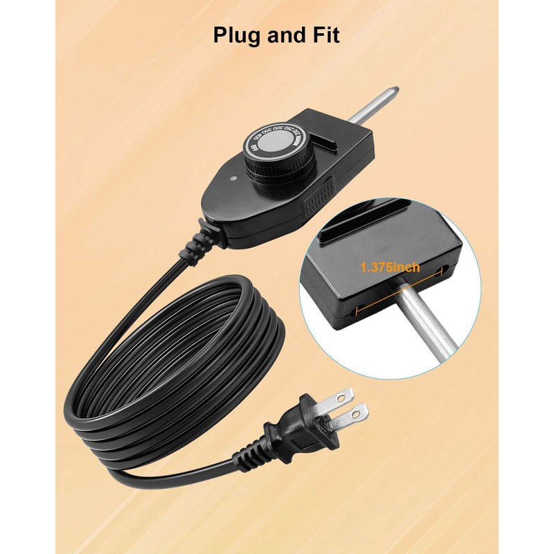 AUGREX Electric Skillet Griddle Power Cord Replacement Fit for Presto