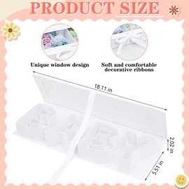 Trandraft Baby Boxes for Baby Shower 18 x 5.5 x 2 Inch Letter Flower Gift Box Empty Fillable Paper Gift Box with Ribbon Rose Chocolate Packaging for Gender Reveal Party Birthday Supplies