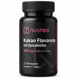 Cocoa Flavanols 500 mg Extract Per Capsule - With Epicatechin - 120 Capsules