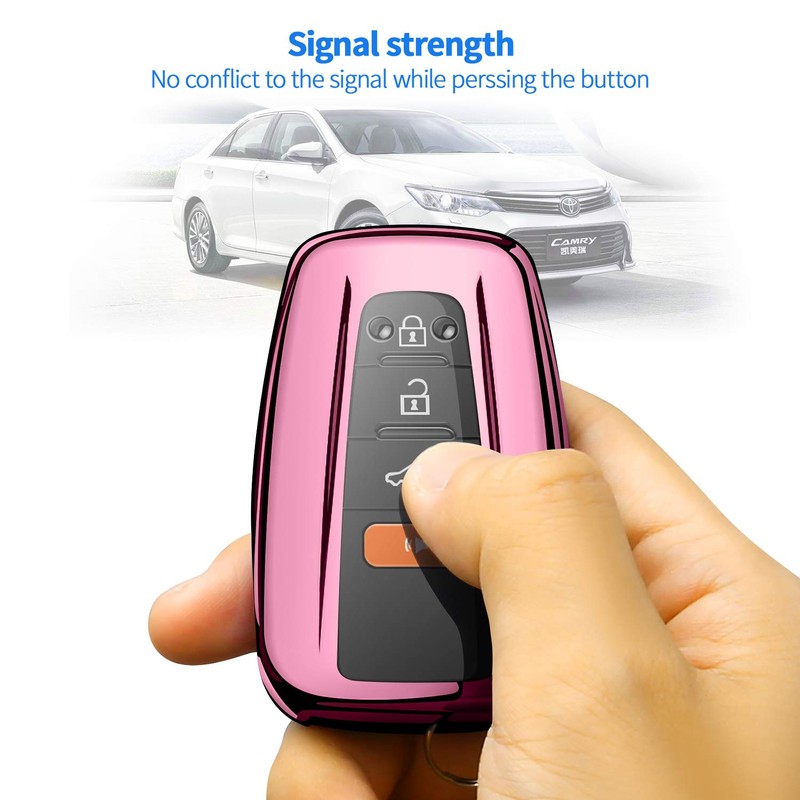 Autophone for Toyota Key Fob Cover with Keychain Soft TPU