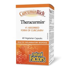 Natural Factors Natural Factors, CurcuminRich Theracurmin, Turmeric Extract, 30mg Curcumin, High Bioavailability, 60 Vegan Capsules, Vegetarian, Soy Free, Gluten Free, Non-GMO