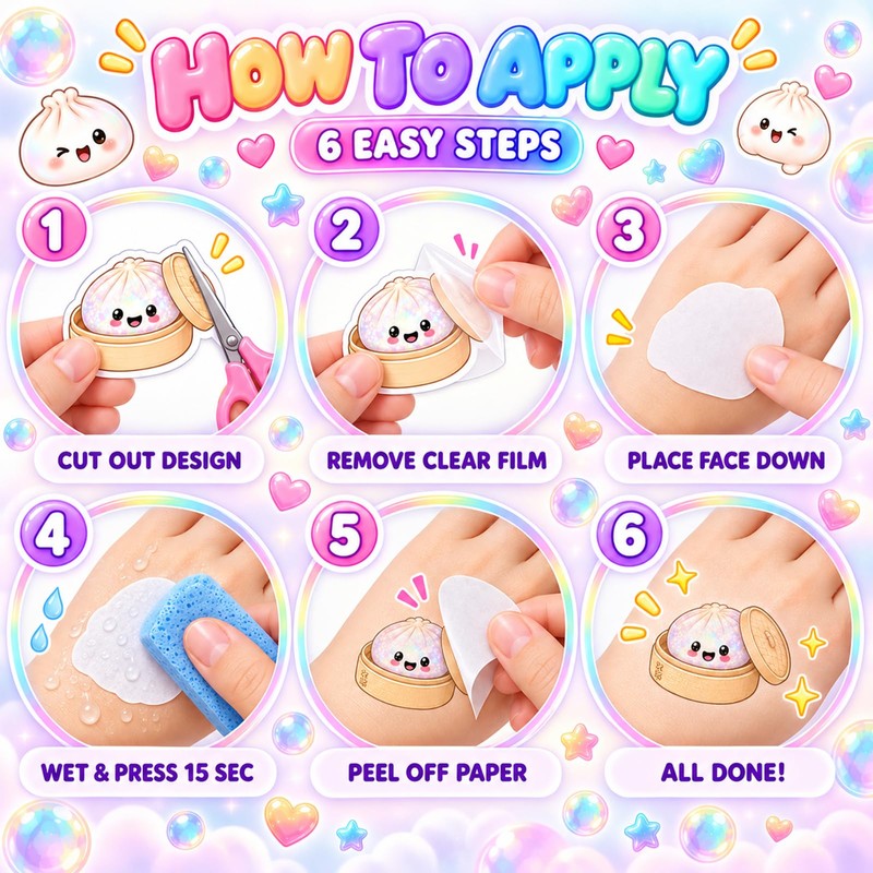 75Pcs Squishy Temporary Tattoos, Squishy Stickers for Party Decorations