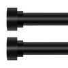 HEI! DEAR Curtain Rod 2Pack,Black Curtain Rods 72 to144 Inch(6-12ft),1Inch
