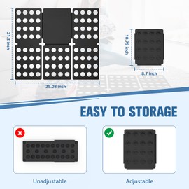 Shirt Folder Board Mini Clothes Folding Board Durable Plastic T-Shirt Folder Easy to Fold Shirts Board Laundry Liners T Shirt Folder Laundry Folding Board Folding Tool for Kids and Adults Black