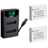 Kastar 2Pcs NB-6LH Battery + Charger for Canon Powershot D10