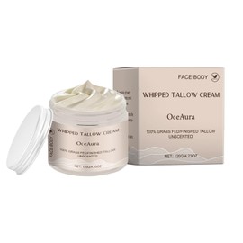 Flygragon Whipped Beef Tallow and Honey Balm, Grass Fed Grass Finished Face Cream, Tallow Face Moisturizer, Hydrates and Nourish Your Skin, Natural Face Moisturizer Body Lotion for Dry