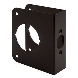 Prime-Line U 10744 Brass Lock and Door Reinforcement Plate for 1-3/8 In. Thick Doors, Bronze Finish (Single Pack)