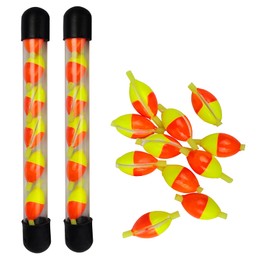 Aventik Strike Indicator Hand Tied Floating Fly Fishing Nymphs & Dry Fly 12 pc Each Style Strike Indicator Fly Fishing (Semi red and Yellow, M)