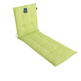 LILENO HOME Sun Lounger Cushion in Green Leaves [Set of 1 - Wheeled Lounger] - Garden Lounger Cushion Perfect for Beach Lounger - Cushion for Garden Lounger (188 x 60 x 5 cm)