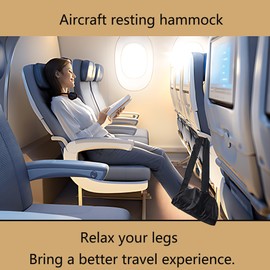 Ruhuayoupin Airplane Foot Rest Comfortable Travel Footrest Accessories Adjustable Foot Hammock for Plane,Ergonomic Airplane Travel Essentials,Portable Office Desk Foot Rest (Forest, 1 Pack)