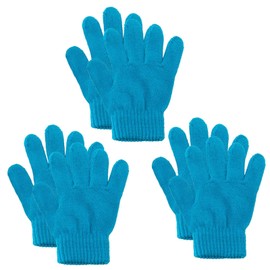 3 Pairs Kid's Winter Magic Gloves, Toddler Gloves Children's Winter Knitted Stretchy Gloves Christmas Gifts for 3~10 Years Old Kids (Light Blue)