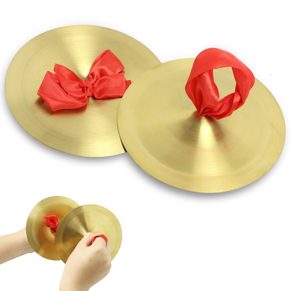 Crash Cymbals, Pack of 2 15 cm Brass Hand Cymbals,